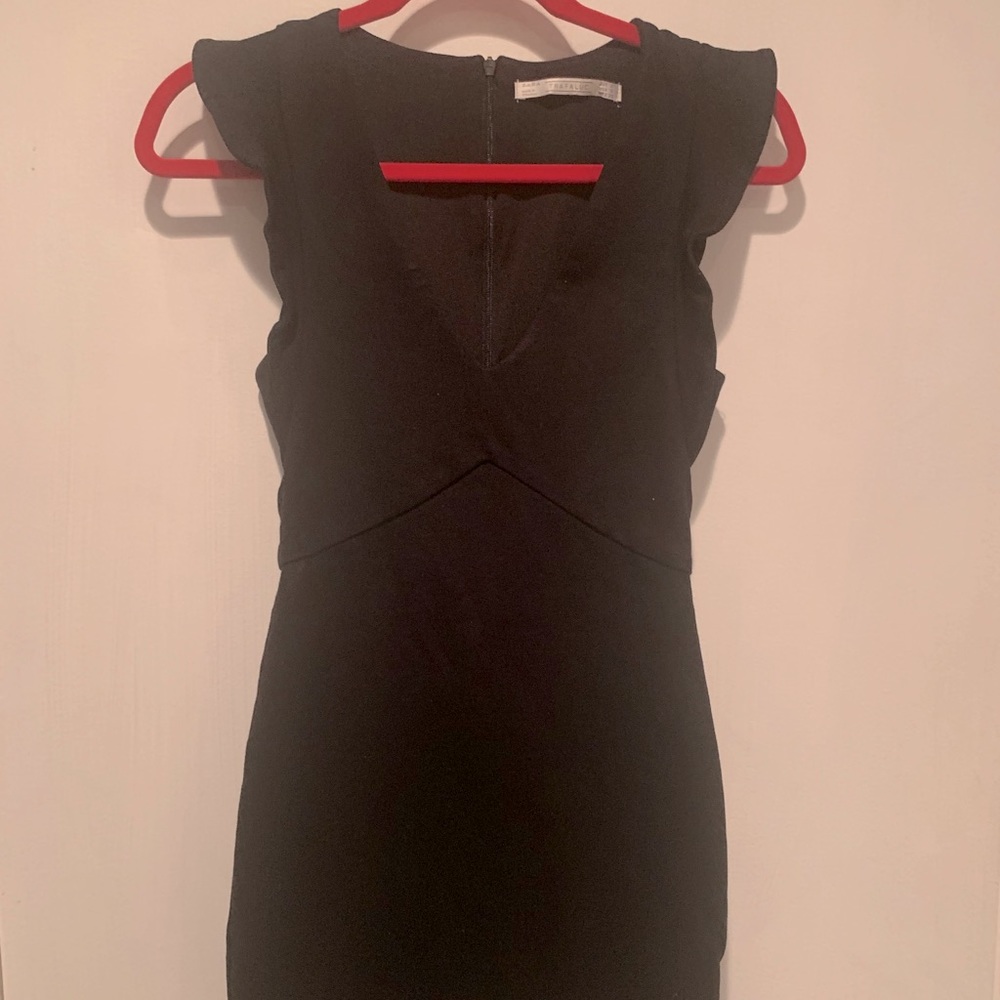 Zara Trafaluc Black Bodycon Midi Dress